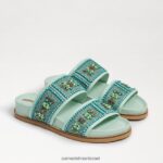 נשים הַנעָלָה Sam Edelman סנדל שקופיות מעוטר אוטו מנטה 4XL22X834