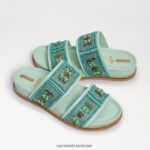 נשים הַנעָלָה Sam Edelman סנדל שקופיות מעוטר אוטו מנטה 4XL22X834 - Image 7