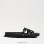 נשים הַנעָלָה Sam Edelman סנדל שקופיות נטו עור שחור 4XL22X274 - Image 2
