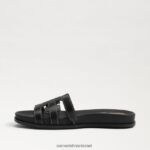 נשים הַנעָלָה Sam Edelman סנדל שקופיות נטו עור שחור 4XL22X274 - Image 4