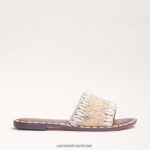 נשים הַנעָלָה Sam Edelman סנדל שקופיות עם חרוזים גאים שנהב טבעי 4XL22X455 - Image 2