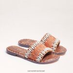 נשים הַנעָלָה Sam Edelman סנדל שקופיות עם חרוזים גאים קוניאק מולטי 4XL22X454