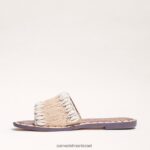 נשים הַנעָלָה Sam Edelman סנדל שקופיות עם חרוזים גאים שנהב טבעי 4XL22X455 - Image 4