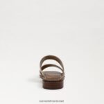 נשים הַנעָלָה Sam Edelman סנדל שקופיות Haydee עור עלי זהב 4XL22X574 - Image 5