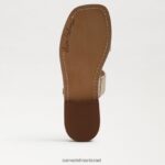 נשים הַנעָלָה Sam Edelman סנדל שקופיות Haydee עור עלי זהב 4XL22X574 - Image 6