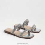 נשים הַנעָלָה Sam Edelman סנדל שקופיות inette כסף רך 4XL22X693