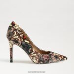 נשים הַנעָלָה Sam Edelman עקב אצבע מחודד לוז שנהב מולטי קטיפה 4XL22X135 - Image 2