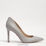 נשים הַנעָלָה Sam Edelman עקב אצבע מחודד לוז עור אפור חלוקי נחל 4XL22X151 - Image 2