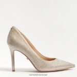 נשים הַנעָלָה Sam Edelman עקב אצבע מחודד לוז רשת זהב בהיר 4XL22X136 - Image 2