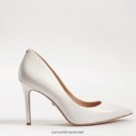 נשים הַנעָלָה Sam Edelman עקב אצבע מחודד לוז עור לבן בוהק 4XL22X164 - Image 2