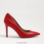נשים הַנעָלָה Sam Edelman עקב אצבע מחודד לוז עור אדום פריזאי 4XL22X137 - Image 2