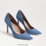 נשים הַנעָלָה Sam Edelman עקב אצבע מחודד לוז אינדיגו מכובס 4XL22X141