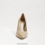 נשים הַנעָלָה Sam Edelman עקב אצבע מחודד לוז עור בז' רך 4XL22X150 - Image 3