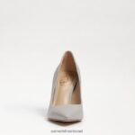 נשים הַנעָלָה Sam Edelman עקב אצבע מחודד לוז עור אפור חלוקי נחל 4XL22X151 - Image 3