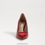 נשים הַנעָלָה Sam Edelman עקב אצבע מחודד לוז עור פטנט אדום אודם 4XL22X161 - Image 3