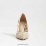 נשים הַנעָלָה Sam Edelman עקב אצבע מחודד לוז שֶׁנהָב 4XL22X139 - Image 3
