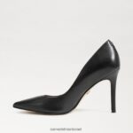 נשים הַנעָלָה Sam Edelman עקב אצבע מחודד לוז עור שחור 4XL22X146 - Image 4