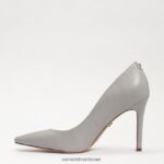 נשים הַנעָלָה Sam Edelman עקב אצבע מחודד לוז עור אפור חלוקי נחל 4XL22X151 - Image 4
