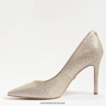 נשים הַנעָלָה Sam Edelman עקב אצבע מחודד לוז רשת זהב בהיר 4XL22X136 - Image 4