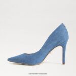 נשים הַנעָלָה Sam Edelman עקב אצבע מחודד לוז אינדיגו מכובס 4XL22X141 - Image 4