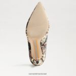נשים הַנעָלָה Sam Edelman עקב אצבע מחודד לוז שנהב מולטי קטיפה 4XL22X135 - Image 5