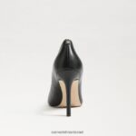נשים הַנעָלָה Sam Edelman עקב אצבע מחודד לוז עור שחור 4XL22X146 - Image 5