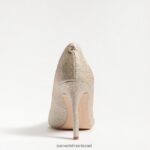 נשים הַנעָלָה Sam Edelman עקב אצבע מחודד לוז רשת זהב בהיר 4XL22X136 - Image 5
