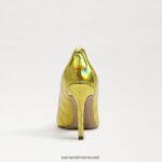 נשים הַנעָלָה Sam Edelman עקב אצבע מחודד לוז מימוזה זהב מתכתי 4XL22X155 - Image 5
