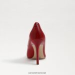 נשים הַנעָלָה Sam Edelman עקב אצבע מחודד לוז עור פטנט אדום אודם 4XL22X161 - Image 5