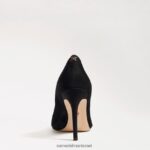 נשים הַנעָלָה Sam Edelman עקב אצבע מחודד לוז זמש שחור 4XL22X162 - Image 5