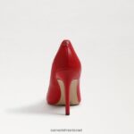 נשים הַנעָלָה Sam Edelman עקב אצבע מחודד לוז עור אדום פריזאי 4XL22X137 - Image 5