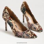 נשים הַנעָלָה Sam Edelman עקב אצבע מחודד לוז שנהב מולטי קטיפה 4XL22X135 - Image 6