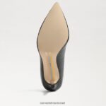 נשים הַנעָלָה Sam Edelman עקב אצבע מחודד לוז עור שחור 4XL22X146 - Image 6
