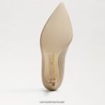 נשים הַנעָלָה Sam Edelman עקב אצבע מחודד לוז עור בז' רך 4XL22X150 - Image 6