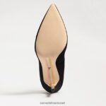 נשים הַנעָלָה Sam Edelman עקב אצבע מחודד לוז זמש שחור 4XL22X162 - Image 6