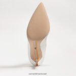 נשים הַנעָלָה Sam Edelman עקב אצבע מחודד לוז עור לבן בוהק 4XL22X164 - Image 6