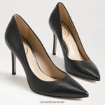 נשים הַנעָלָה Sam Edelman עקב אצבע מחודד לוז עור שחור 4XL22X146 - Image 7