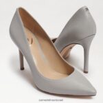 נשים הַנעָלָה Sam Edelman עקב אצבע מחודד לוז עור אפור חלוקי נחל 4XL22X151 - Image 7