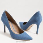 נשים הַנעָלָה Sam Edelman עקב אצבע מחודד לוז אינדיגו מכובס 4XL22X141 - Image 7