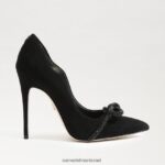 נשים הַנעָלָה Sam Edelman עקב אצבע מחודדת חלקה זמש שחור 4XL22X755 - Image 2