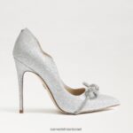 נשים הַנעָלָה Sam Edelman עקב אצבע מחודדת חלקה כסף רך 4XL22X754 - Image 2