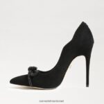 נשים הַנעָלָה Sam Edelman עקב אצבע מחודדת חלקה זמש שחור 4XL22X755 - Image 4