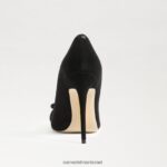 נשים הַנעָלָה Sam Edelman עקב אצבע מחודדת חלקה זמש שחור 4XL22X755 - Image 5