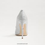 נשים הַנעָלָה Sam Edelman עקב אצבע מחודדת חלקה כסף רך 4XL22X754 - Image 5