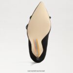 נשים הַנעָלָה Sam Edelman עקב אצבע מחודדת חלקה זמש שחור 4XL22X755 - Image 6