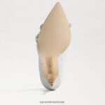 נשים הַנעָלָה Sam Edelman עקב אצבע מחודדת חלקה כסף רך 4XL22X754 - Image 6