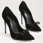 נשים הַנעָלָה Sam Edelman עקב אצבע מחודדת חלקה זמש שחור 4XL22X755 - Image 7