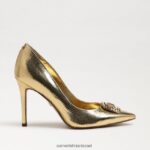 נשים הַנעָלָה Sam Edelman עקב בוהן מחודד לוז קורן זהב ענבר 4XL22X656 - Image 2