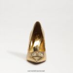 נשים הַנעָלָה Sam Edelman עקב בוהן מחודד לוז קורן זהב ענבר 4XL22X656 - Image 3