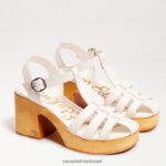 נשים הַנעָלָה Sam Edelman עקב בלוק בלוק מרגריט לבן 4XL22X658